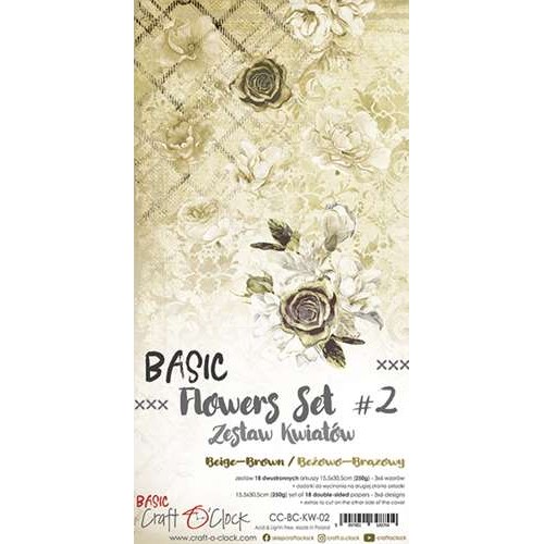 BASIC FLOWER SET - Beige/Brown - 6 x 12 - 1/3 sady